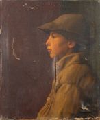 English School Circa 1900- Portrait of a boy, half-length in profile,