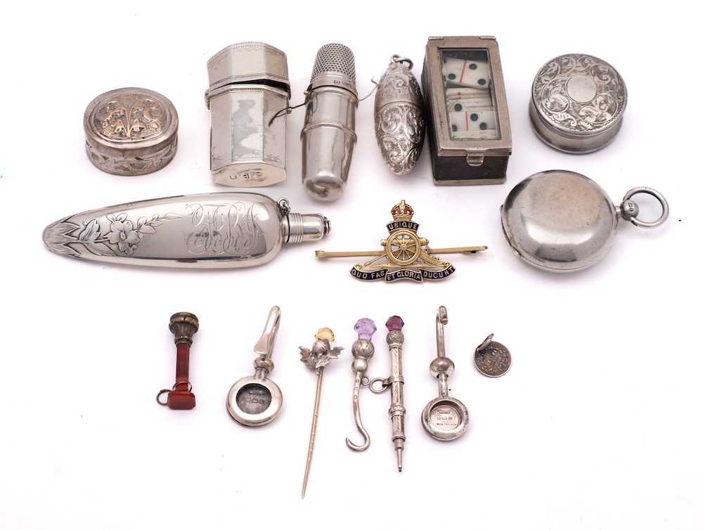A mixed group of silver and other small wares,