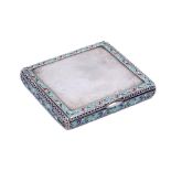 A Continental silver and enamelled case, bears Latvian import marks: inscribed to the interior,