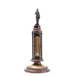 A Victorian simulated rosewood "Prince Albert Memorial" desk top thermometer: surmounted by a