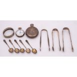 A mixed collection of silverwares, various makers and dates: includes three pairs of sugar tongs,