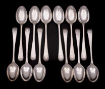 A set of twelve Victorian Old English and shell pattern coffee spoons,
