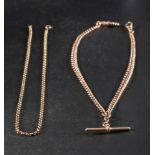 Two chains,: a 9ct gold belcher link chain, with London import marks, length ca.