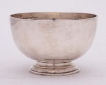 A Victorian silver bowl, maker Spink & Sons, London, 1889: of plain circular form,