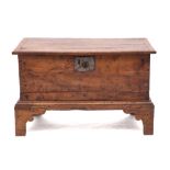 A pine and oak coffer, 18th century and later elements,: with hinged cover,