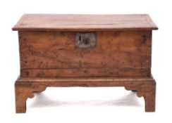 A pine and oak coffer, 18th century and later elements,: with hinged cover,