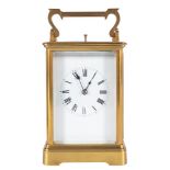 A Victorian French Corniche carriage clock: the eight-day duration movement having a silvered