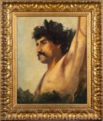 Circle of Thomas Cooper Gotch [1854-1931]- Male figure, head and shoulders,