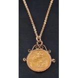 A pendant set with a Queen Victorian 1900 sovereign coin,: diameter of coin ca.