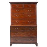 A George III mahogany chest on chest, circa 1780,