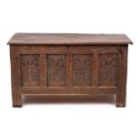 A William and Mary oak coffer, late 17th century,