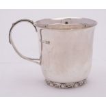 An Elizabeth II silver mug, maker Adie Brothers Ltd, Birmingham, 1956: of plain cylindrical outline,