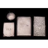 A mixed lot of silver wares, various makers and dates: includes, card case, cigarette case,