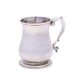 A George II silver mug, maker TM possibly Thomas Mann, London,