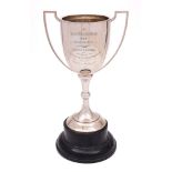 A George V silver trophy cup, maker James Fenton & Co, Birmingham, 1925: inscribed,