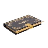 A 19th century gold and tortoiseshell aide memoire: in the form of a book,