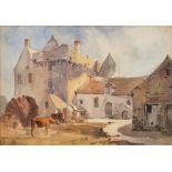 John Absolon [1815-1893]- Fortified buildings, Castle Howard,:- signed bottom left, watercolour,