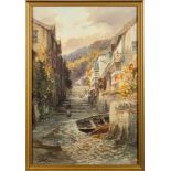 Alfred Leyman [1856-1933]- Fosse Street, Dartmouth; Clovelly,:- two, both signed, watercolours,