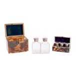 A 19th century blonde tortoiseshell tea caddy: of rectangular outline,