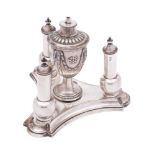 An Elkington silver plated table cigar lighter: stamped Elkington 8126,