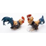 A pair of German Rosenthal porcelain models of cockerels: modelled by Julius Feldtmann,