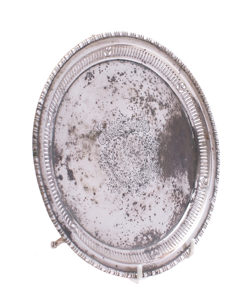 A George V silver salver, maker Barker Brothers, Chester,