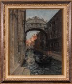 Edmond Louis Dupain [1847-1933]- Gondola beneath the Bridge of Sighs, Venice,