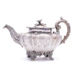 A William IV silver teapot, maker Edward, Edward Jnr, John & William Barnard, London, 1835: crested,