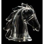 An Italian clear glass equestrian study retailed by Tiffany & Co.