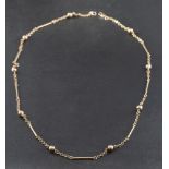 A 9ct gold, ball chain and belcher-link necklace,: with hallmarks for Birmingham, 1996, length ca.