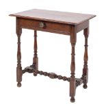 An oak side table in 17th century style, late 19th century,