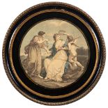 After Angelica Kauffman [19/20th Century]- Blind Man's Buff; Beauty,:- a pair, mezzotints tondo,