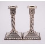 A pair of Victorian silver candlesticks, maker Hawksworth, Eyre & Co Ltd, Sheffield,