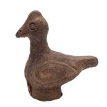 A Chinese terracotta figure of a rooster: Han Dynasty, 12.5cm.