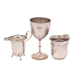 A Victorian silver wine goblet, maker Henry Holland, London,