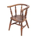 An oak and elm child's Windsor chair, first half 19th century,