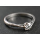 An old-cut diamond, single-stone ring,: estimated diamond weight ca 0.