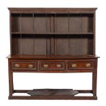 A George II oak dresser,: mid 18th century,