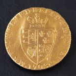 A George III Spade Guinea 1793 coin,: diameter ca. 24.8mms, total weight ca. 8.6gms.