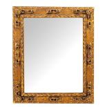 A gilt composition framed rectangular wall mirror, modern,: loosely in 18th century taste,