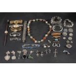 A group of mainly silver jewellery and wristwatches,: including inter alia,