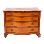 A fine George III satinwood and rosewood crossbanded serpentine commode,