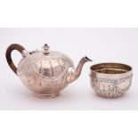 A Victorian silver bachelor's teapot, maker Robert Dicker, London,