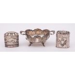 A continental silver twin handled basin, bears import marks for Berthold Muller, Glasgow,