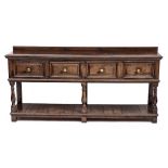 An oak dresser in 17th century style, 20th century,