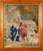 A Victorian petit point picture: depicting Laban and Jacob,