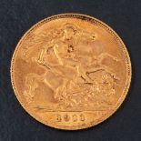 A George V, 1911, half sovereign gold coin,: diameter ca. 19.3mms, total weight ca. 3.9gms.