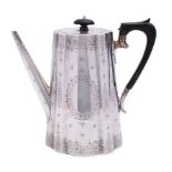 A Victorian silver coffee pot, maker's mark worn possibly Edward & John Barnard, London,