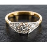 An 18ct gold, round, brilliant-cut diamond ring,: estimated principal diamond weight ca. 0.