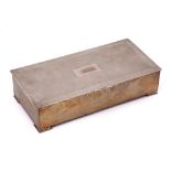An Elizabeth II silver cigarette box of large size, maker A Chick & Sons Ltd, Birmingham,